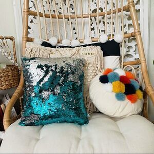 EUC Jade Glitter Mermaid Decorative Pillow